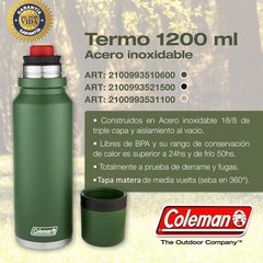 Termo Coleman de Acero Inoxidable con Pico Matero 1.2Lts - Color Negro - Garantía de por Vida en internet