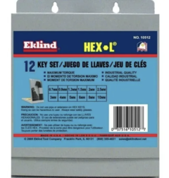 Set 12 llaves Allen 0,7 a 10mm en caja metalica Eklind