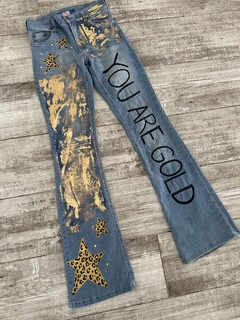 Jean customizado Gold - tienda online