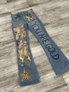 Jean customizado Gold