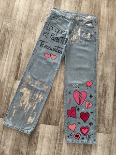 Jean customizado Love for you - tienda online