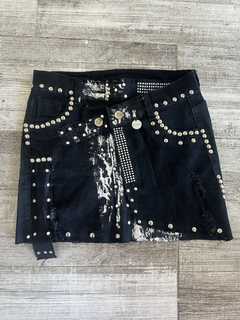 Mini jean Customizada black II - tienda online