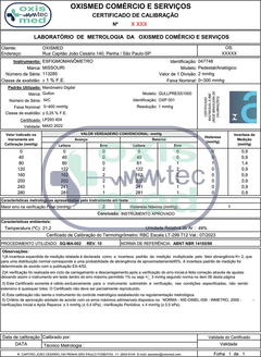 Calibração Espirômetro com emissão de certificado rastreável - comprar online