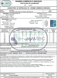 Calibração de BISTURÍ ELETRÔNICO ELETROCAUTÉRIO com emissão de certificado rastreável - OXISMED