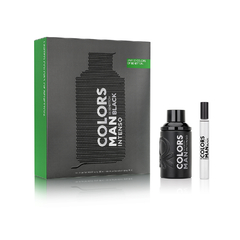 ESTUCHE BENETTON COLORS MAN BLACK INTENSO EDT 100 ML + MEGASPRITZER 10 Ml