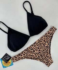 BIKINI IBIZA COMBINADA (CORPIÑO NEGRO / BOMBI ANIMAL PRINT) en internet