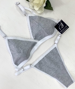 Conjunto Amelie gris melange y blanco en internet