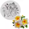 Molde Silicona Flor 3 Plumerias C/ Hojas Fondant Velas Jabon - comprar online