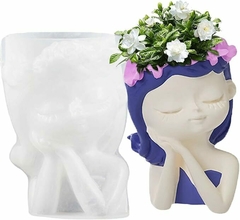 Molde Silicona Maceta Mujer Princesa Contenedor Velas M1 - Fun Style Design