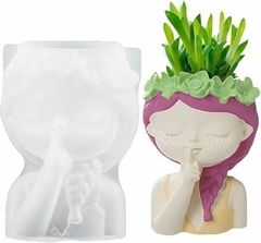 Molde Silicona Maceta Mujer Princesa Contenedor Velas M2 - comprar online