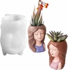 Molde Silicona Maceta Mujer Princesa Contenedor Velas M3 - comprar online