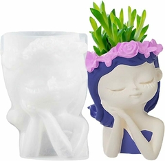 Molde Silicona Maceta Mujer Princesa Contenedor Velas M1 - comprar online