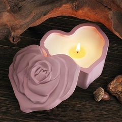 Molde Silicona Alhajero Corazon Tapa Flor Rosa Resina - tienda online