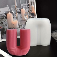 Molde Silicona Vela Rayas Forma U Velas Resina Concreto - Fun Style Design