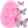 Molde Silicona 3 Mariposas Pequeñas Fondant