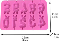 Molde Silicona Chupetin Numeros Con Moño Chocolate Isomalt en internet