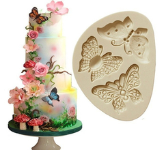 Molde Silicona 3 Mariposas Fondant Porcelana Fria Yeso en internet