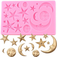 Molde Silicona Fases De La Luna Estrellas Fondant Porcelana en internet