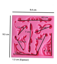 Molde Silicona Molduras Barroco Fondant Porcelana Fria Yeso - comprar online