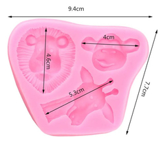 Molde Silicona Leon Jirafa Mono Fondant Porcelana Fria - comprar online