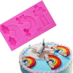 Molde Silicona Nube Arco Iris Grande Fondant Porcelana Fria - comprar online