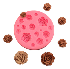 Molde Silicona 16 Rosas Fondant Porcelana