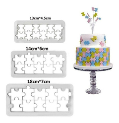 Cortantes X3 Puzzle Reposteria Geometrica Fondant - comprar online