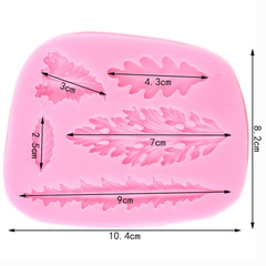 Molde Silicona Hojas Alargadas Fondant Porcelana Fria - comprar online