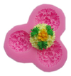 Molde Silicona 3 Mini Flores Fondant Porcelana Fria