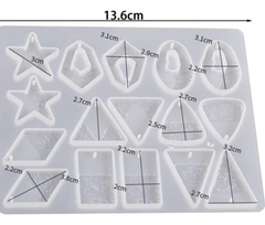 Molde De Silicona Dijes Aros Resina Estrellas Rombos - comprar online