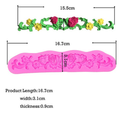 Molde Silicona Barroco Flores Fondant Porcelana Fria Yeso - comprar online