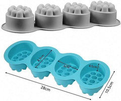 Molde Silicona Masajeador 4 Cavidades 100gr Jabón Cosmética - comprar online