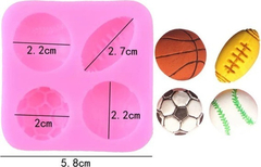 Molde Silicona Pelotas Futbol Rugby Baseball Basket Color Rosa en internet