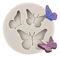 Molde Silicona Flor 3 Mariposas Pequeño Fondant Porcelana en internet