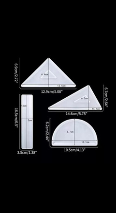 Molde Silicona Regla Escuadras Y Transportador Resina - comprar online