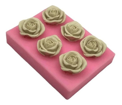 Molde Silicona Seis Rosas Fondant Porcelana Fria Yeso en internet