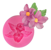 Molde Silicona 2 Flores Con Hojas Fondant Porcelana