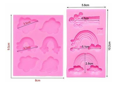 Molde Silicona Nube Arco Iris Grande Fondant Porcelana Fria en internet