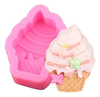 Molde Silicona Conito De Helado Repostería Porcelana Color Rosa