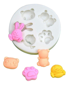 Molde Silicona Animalitos Y Huella Fondant Porcelana