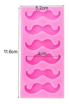 Molde Silicona Bigotes Mostachos Fondant Porcelana Fria - comprar online