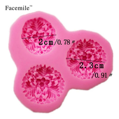 Molde Silicona 3 Mini Flores Fondant Porcelana Fria - comprar online