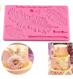 Molde Silicona Plumas Boho Fondant Porcelana Fria Yeso