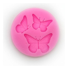 Molde Silicona Flor 3 Mariposas Pequeño Fondant Porcelana