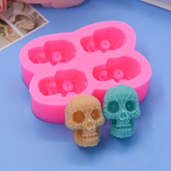 Imagen de Molde Silicona Calaveras Mexicanas Fondant Porcelana