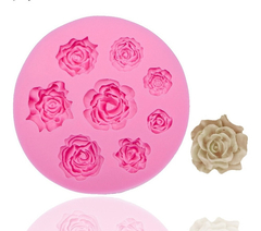 Molde Silicona 8 Rosas Fondant Porcelana Fria - Fun Style Design