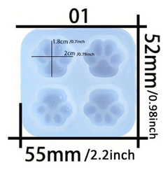 Molde Silicona 4 Mini Huellas Gatito Resina - comprar online