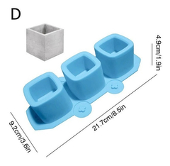 Molde Silicona Mini Maceta X 3 Cuadrada Vela Cemento Yeso - comprar online