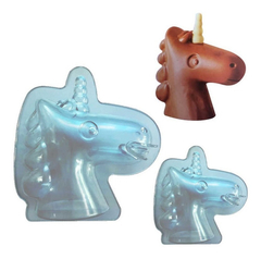 Molde 2 Cabezas De Unicornio 3d Chocolate Policarbonato