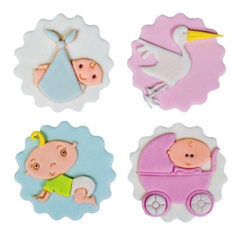 Cortantes X4 Baby Showers Bebe Reposteria Fondant Porcelana - comprar online